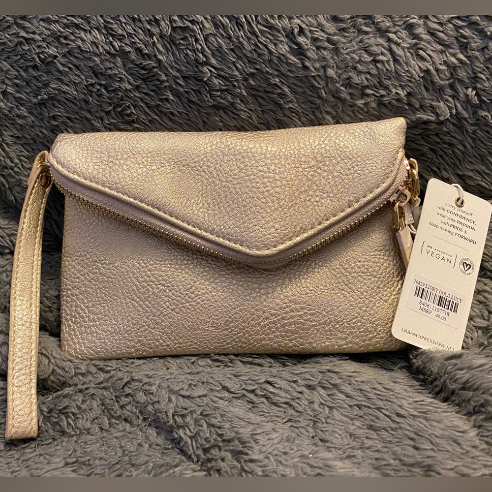 NWT Gold shimmer clutch